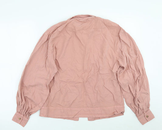 Topshop Womens Pink Basic Button-Up Size 8
