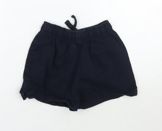 Marks and Spencer Girls Blue Sweat Shorts Size 6-7 Years