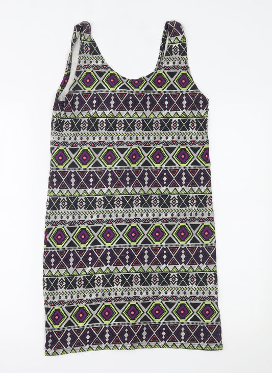 H&M Womens Multicoloured Geometric Bodycon Size M