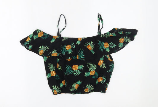 New Look Girls Black Cropped Blouse Size 12 Years