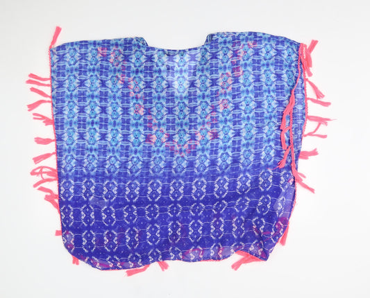 Boohoo Womens Blue Poncho Size 14