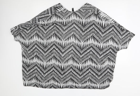 H&M Womens Grey Fair Isle Cardigan Jumper Size XS