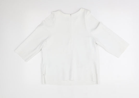 LK Bennet Womens White Basic T-Shirt Size S - shoulder slits