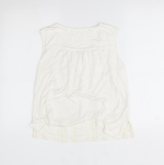 Preworn Womens White Basic Blouse One Size