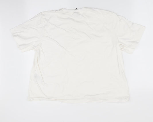 Divided Womens White Basic T-Shirt Size L