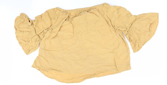 New Look Womens Gold Basic Blouse Size 10