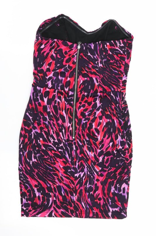 Li[sy Womens Purple Animal Print Bodycon Size 12