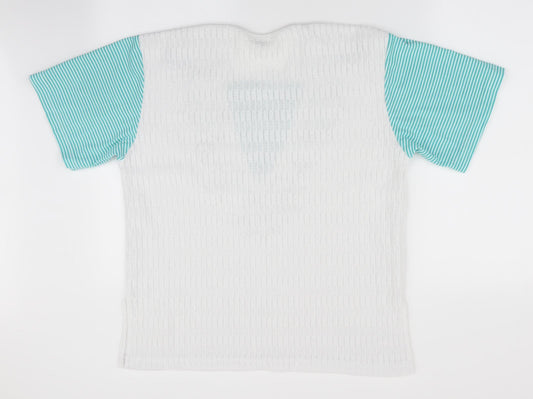Adolfo Sport Womens White Geometric Pullover Jumper Size M - Applique decoration