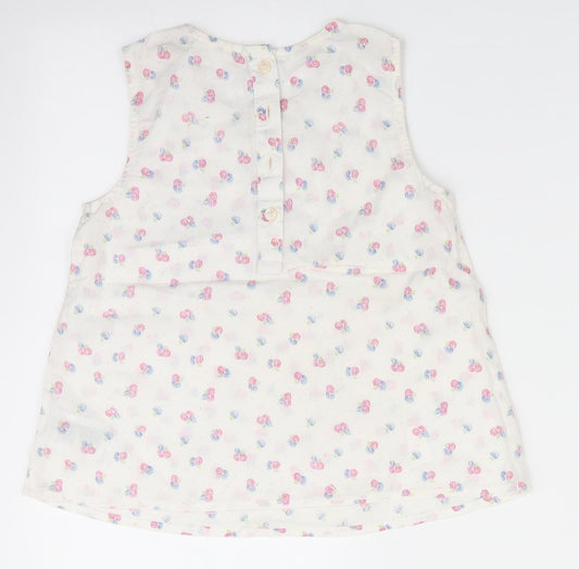 Mothercare Girls White Floral A-Line Size 3-4 Years