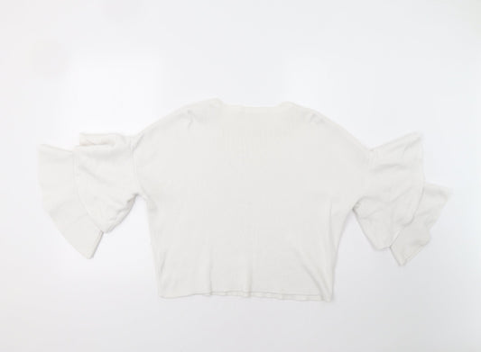 River Island Womens White Pullover Jumper Size 10