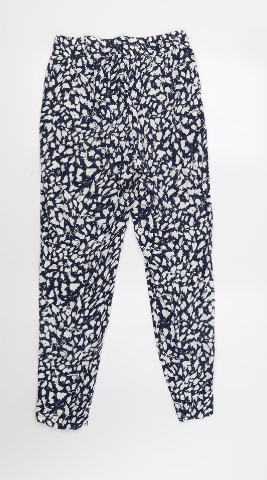 Papaya Womens Blue Geometric Trousers Size 8 L28 in