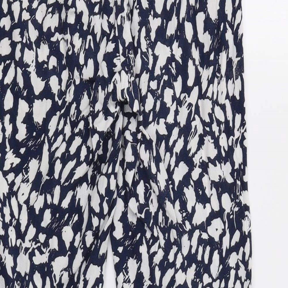 Papaya Womens Blue Geometric Trousers Size 8 L28 in