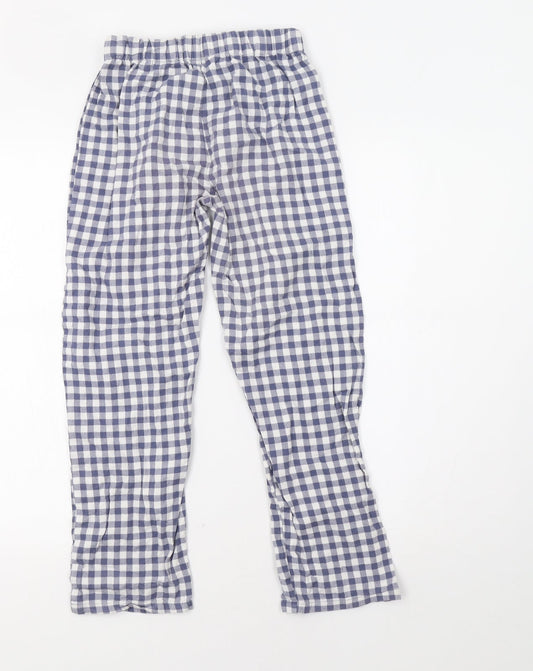 NEXT Girls Blue Check Pyjama Pants Size 11 Years
