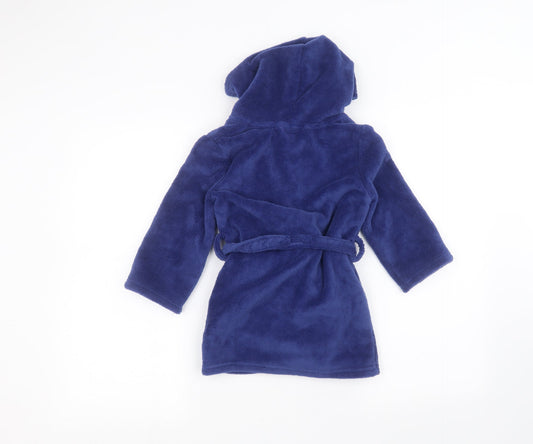 Preworn Boys Blue Solid Robe Size 2-3 Years