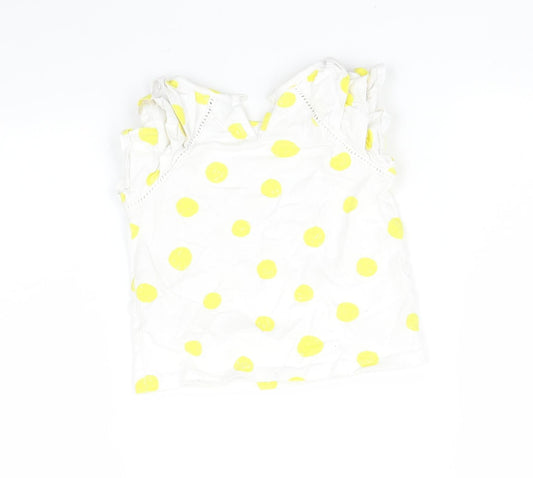 TU Girls White Geometric Basic T-Shirt Size 12-18 Months