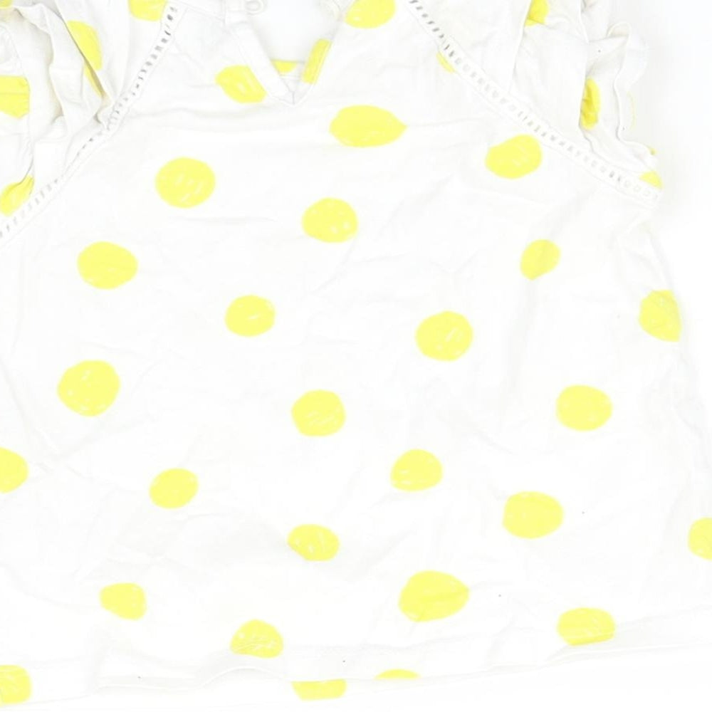 TU Girls White Geometric Basic T-Shirt Size 12-18 Months