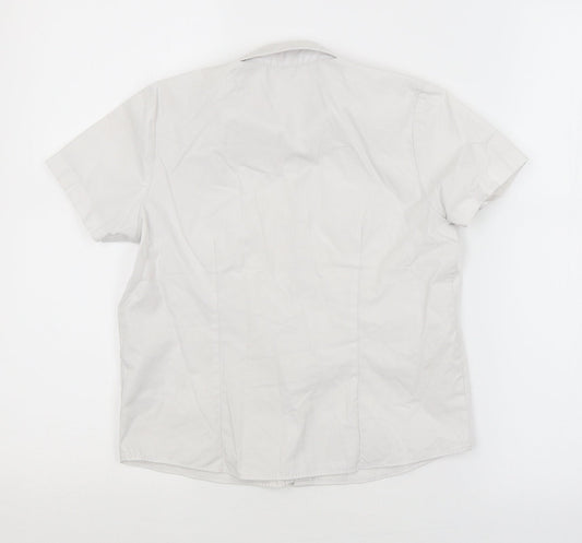 George Girls White Basic Button-Up Size 6-7 Years