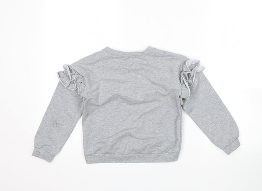 Yoyo s Girls Grey Pullover Sweatshirt Size 6 Years