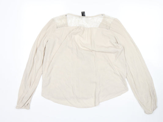 FOREVER 21 Womens Beige Basic Blouse Size S