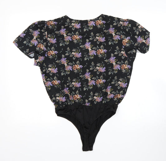 In the Style Womens Multicoloured Floral Bodysuit One-Piece Size 10
