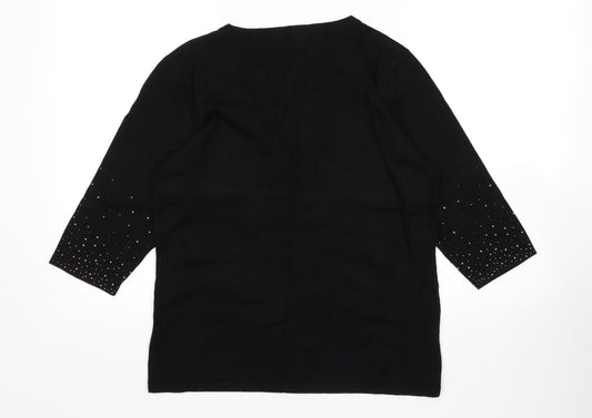 Anna Rose Womens Black Pullover Jumper Size L