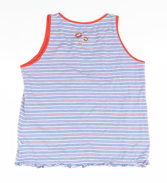 Woody Girls Blue Striped Basic Tank Size 10 Years - Fish