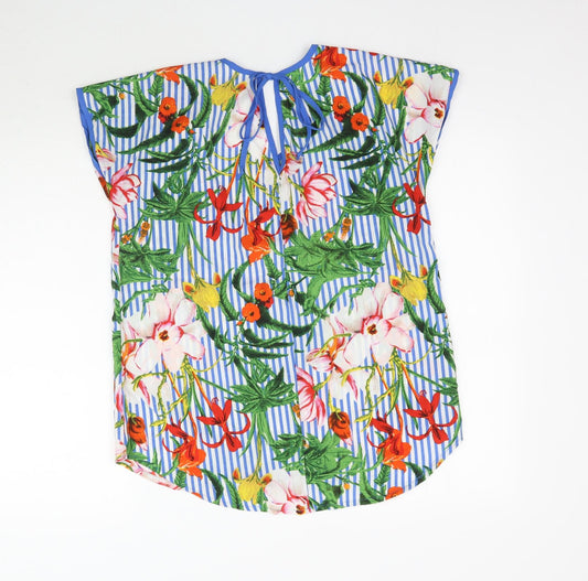 Pep & Co Womens Multicoloured Floral Basic Blouse Size 10 - Striped & Floral Print