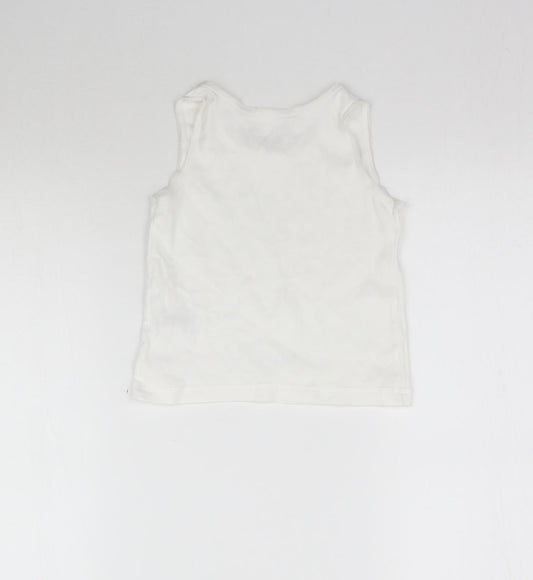 Nutmeg Girls White Basic Tank Size 4-5 Years - Vest