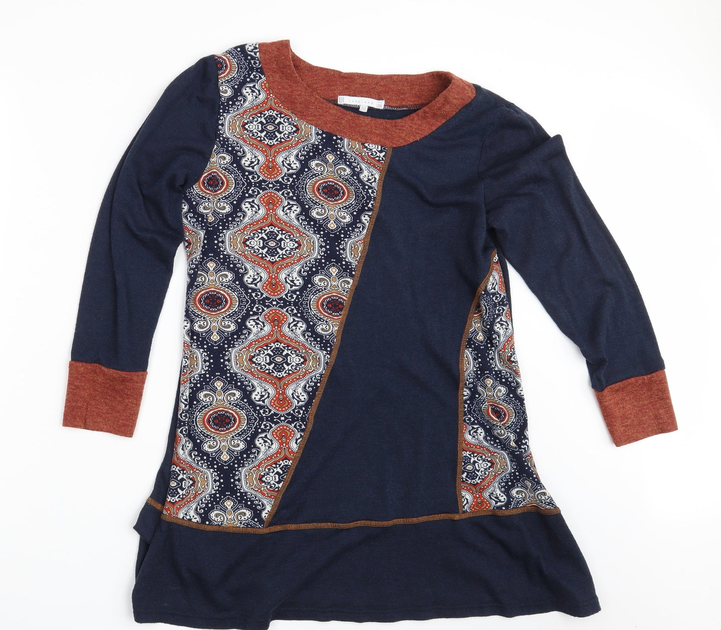 Lakeland Womens Blue Argyle/Diamond T-Shirt Dress Size M