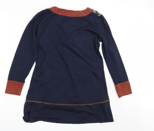 Lakeland Womens Blue Argyle/Diamond T-Shirt Dress Size M