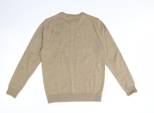 Cedar Wood State Mens Brown Pullover Jumper Size S