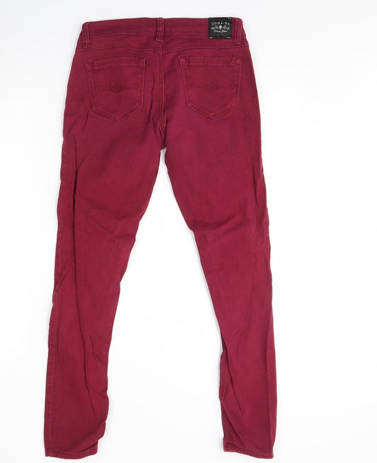 Domaine Womens Pink Denim Skinny Jeans Size S L29 in