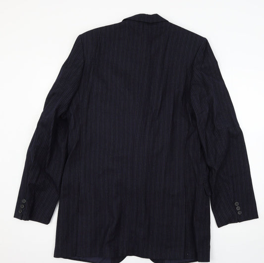 Burton Mens Blue Striped Jacket Suit Jacket Size M