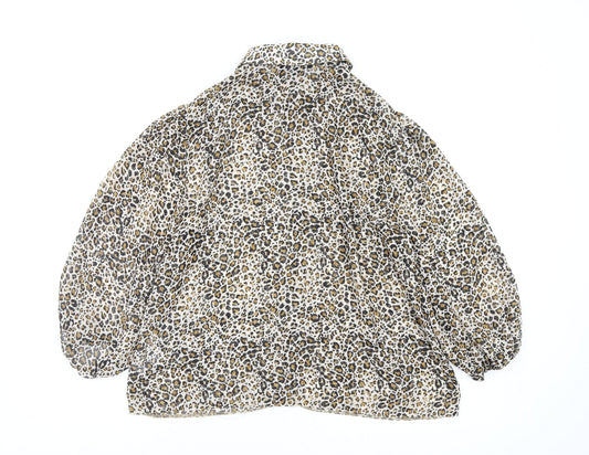 Primark Womens Multicoloured Animal Print Basic Button-Up Size 16