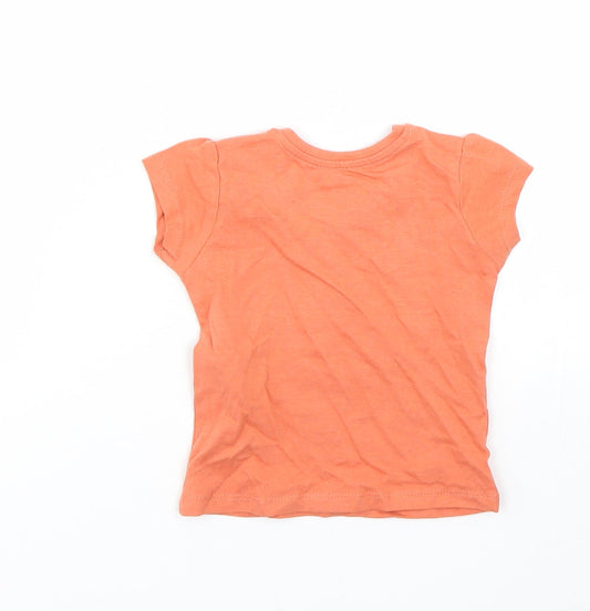 Primark Girls Orange Basic T-Shirt Size 6-9 Months