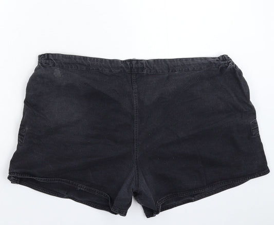 Gilbert Womens Black Denim Hot Pants Shorts Size 44 in