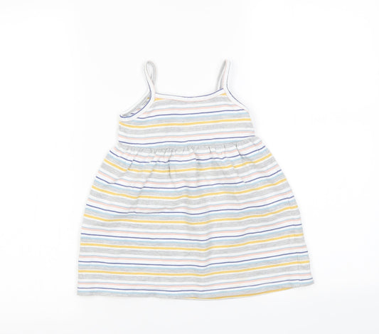 Marks and Spencer Girls Multicoloured Striped Tank Dress Size 18-24 Months