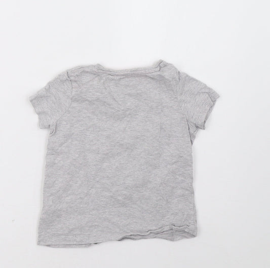 Marks and Spencer Girls Grey Basic T-Shirt Size 5 Years