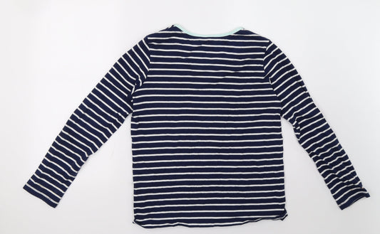 Marks and Spencer Girls Blue Striped Pullover Sweatshirt Size 14-15 Years