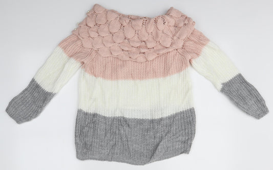 BLUE VANILLA Womens Multicoloured Pullover Jumper Size S