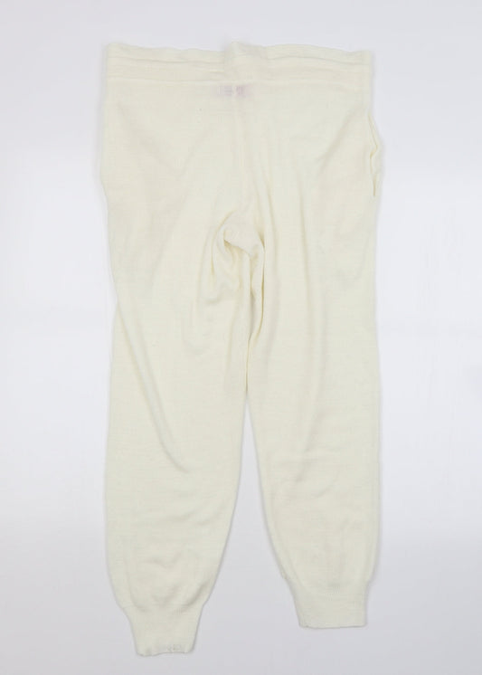MISSAP Womens White Sweatpants Trousers Size 12 L27 in