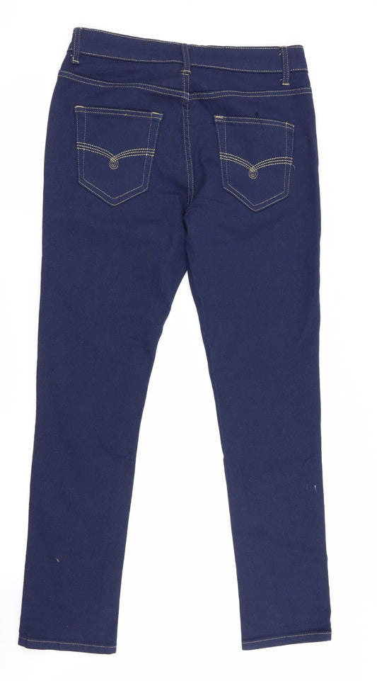 Qian Se Yu Womens Blue Straight Jeans Size 2XL L28 in