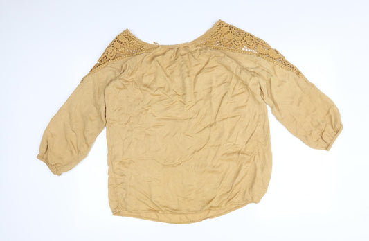 ANYPLACE Womens Gold Basic T-Shirt Size M