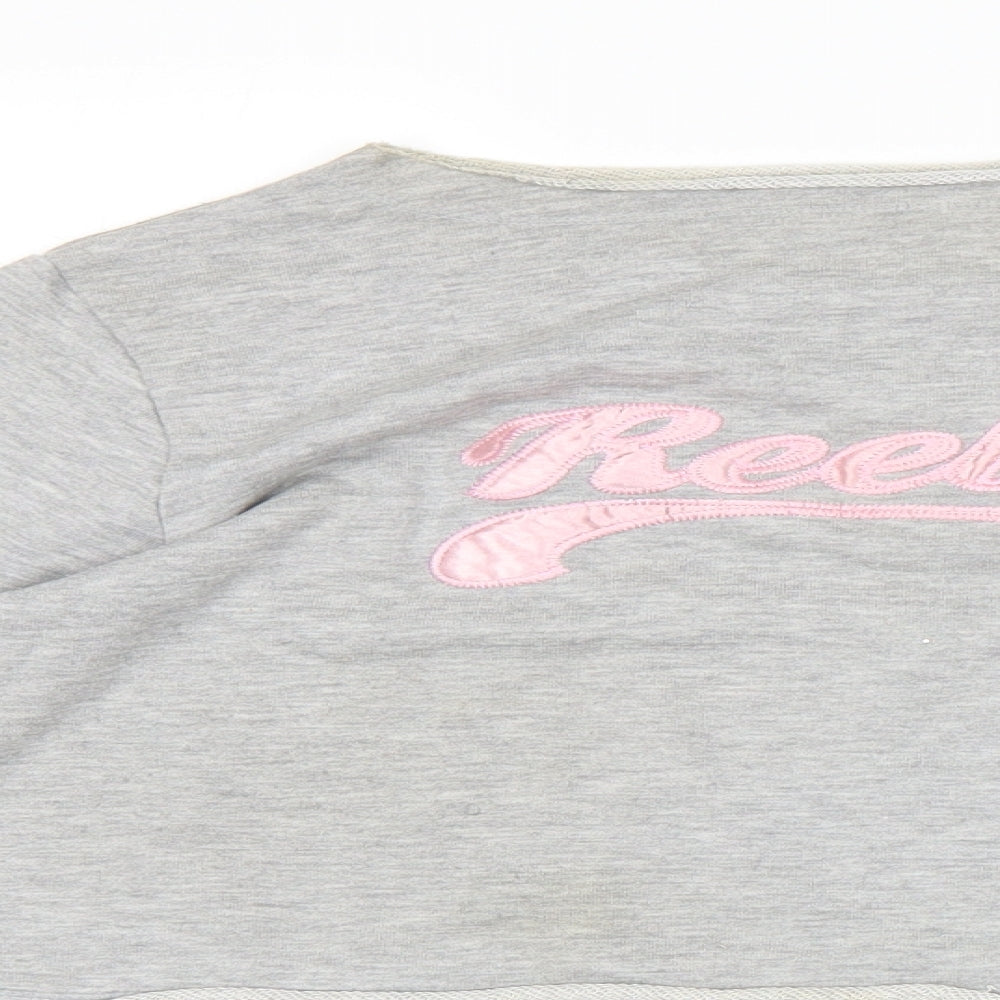 Reebok Womens Grey Pullover Sweatshirt Size 14 - Cropped