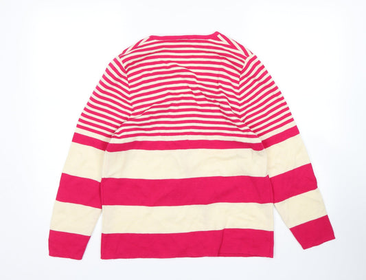 LUCIA Womens Multicoloured Striped Cardigan Jumper Size 12