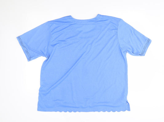 Preworn Womens Blue Basic Blouse Size 2XL