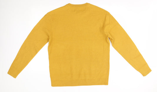 Topman Mens Yellow Pullover Jumper Size L -