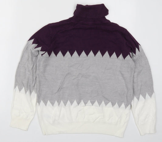 Marks and Spencer Womens Purple Knit Pullover Jumper Size 12 - Zig Zag