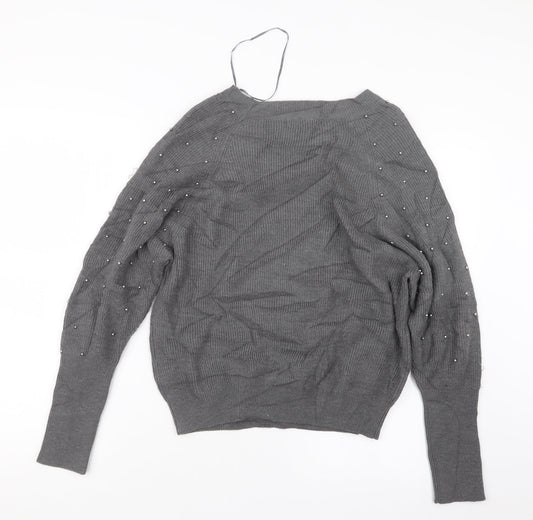 Darling Womens Grey Knit Pullover Jumper Size M