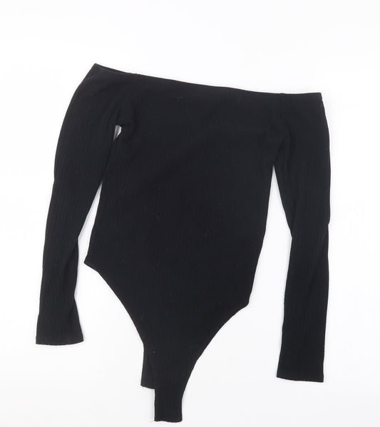 New Look Womens Black Bodysuit One-Piece Size 10